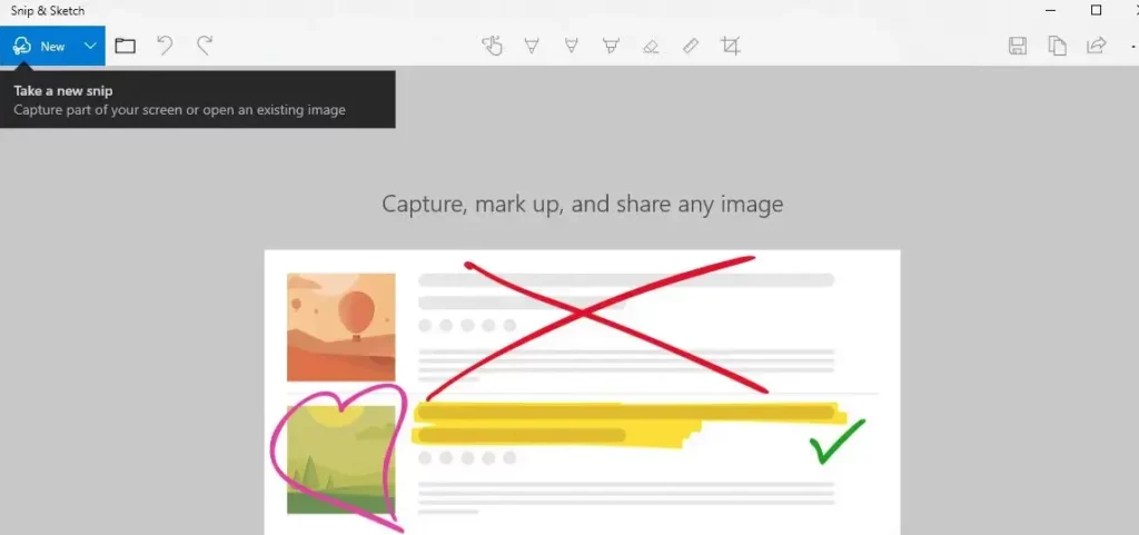 Screenshot dengan Menggunakan Snip & Sketch